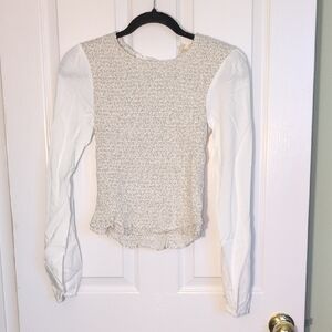 Hem & Thread White Floral Blouse